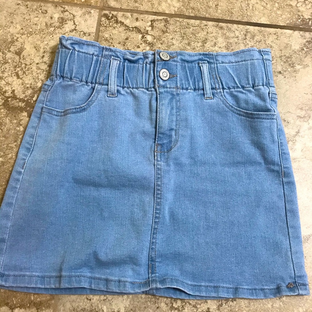 Paperbag waist denim skirt